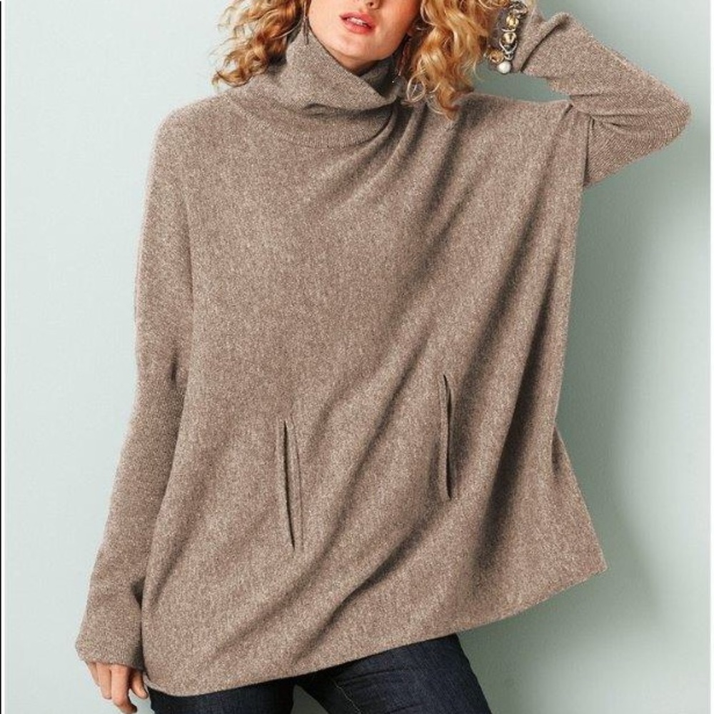 Garnet Hill Oversized Turtleneck Sweater - Size XS